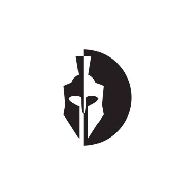 Spartan kask grafik tasarım şablonu vektör izole