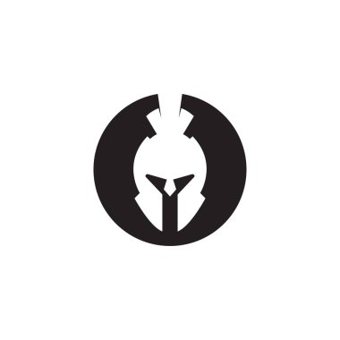 Spartan kask grafik tasarım şablonu vektör izole