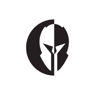 Spartan kask grafik tasarım şablonu vektör izole