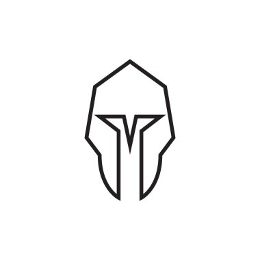 Spartan kask grafik tasarım şablonu vektör izole