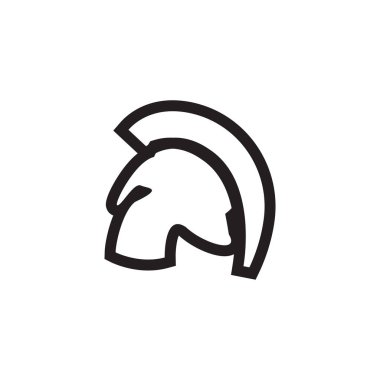 Spartan kask grafik tasarım şablonu vektör izole