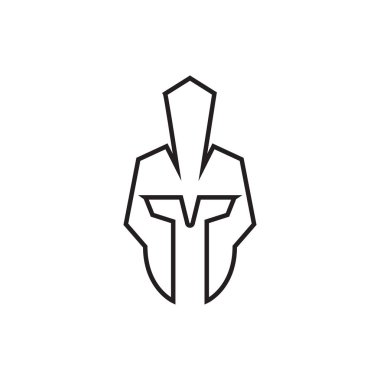 Spartan kask grafik tasarım şablonu vektör izole