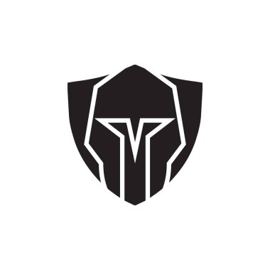 Spartan kask grafik tasarım şablonu vektör izole