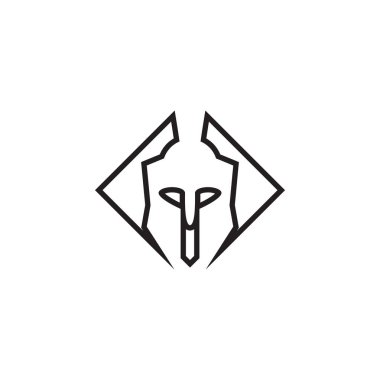 Spartan kask grafik tasarım şablonu vektör izole