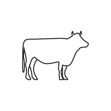 İnek grafik tasarım şablonu vektör izole illüstrasyon