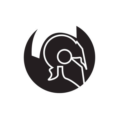 Spartan kask grafik tasarım şablonu vektör izole