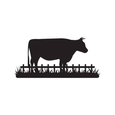 İnek grafik tasarım şablonu vektör izole illüstrasyon