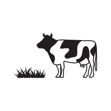 İnek grafik tasarım şablonu vektör izole illüstrasyon