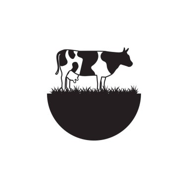 İnek grafik tasarım şablonu vektör izole illüstrasyon