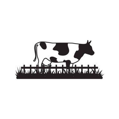 İnek grafik tasarım şablonu vektör izole illüstrasyon