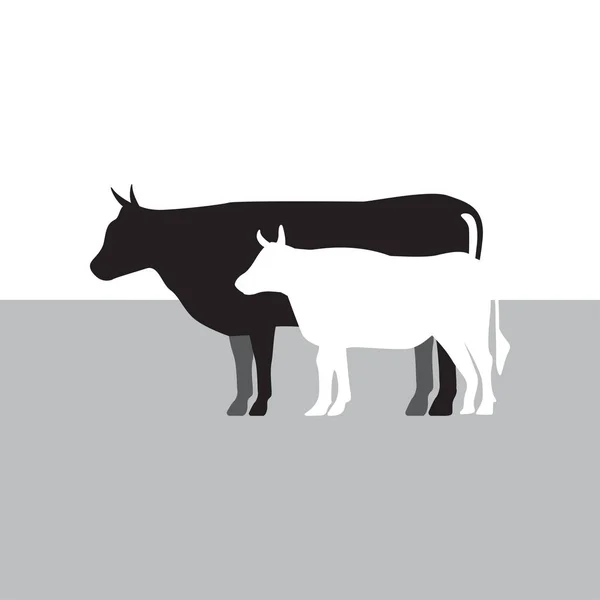 Vaca diseño gráfico plantilla vector aislado ilustración — Vector de stock