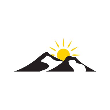 Dağ grafik tasarım şablonu vektör izole illüstrasyon