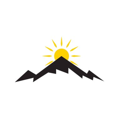 Dağ grafik tasarım şablonu vektör izole illüstrasyon