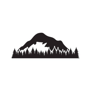 Dağ grafik tasarım şablonu vektör izole illüstrasyon