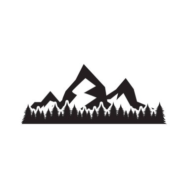 Dağ grafik tasarım şablonu vektör izole illüstrasyon