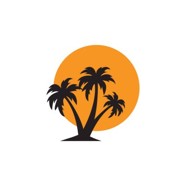 Palmiye ağacı grafik tasarım şablonu vektör izole