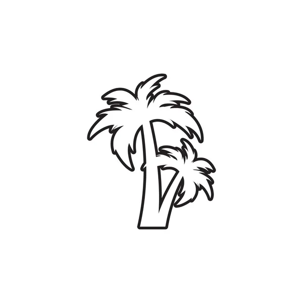 Palmiye ağacı grafik tasarım şablonu vektör izole — Stok Vektör
