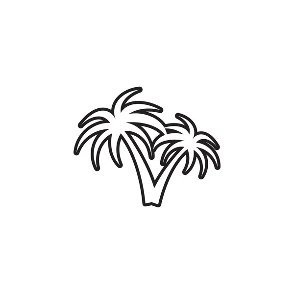 Palmeira árvore gráfico modelo vetor isolado —  Vetores de Stock
