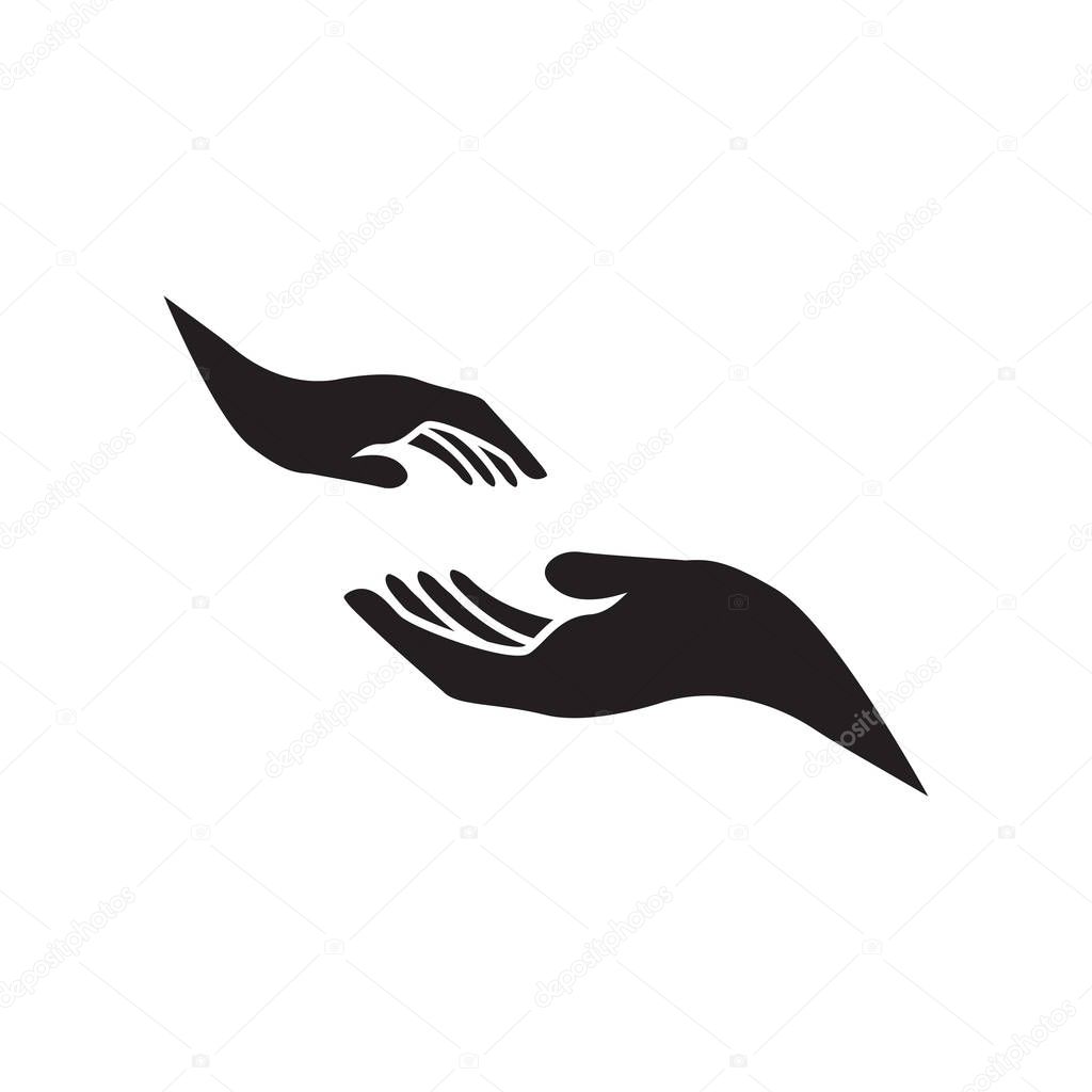 Care hand graphic design template vector isolated