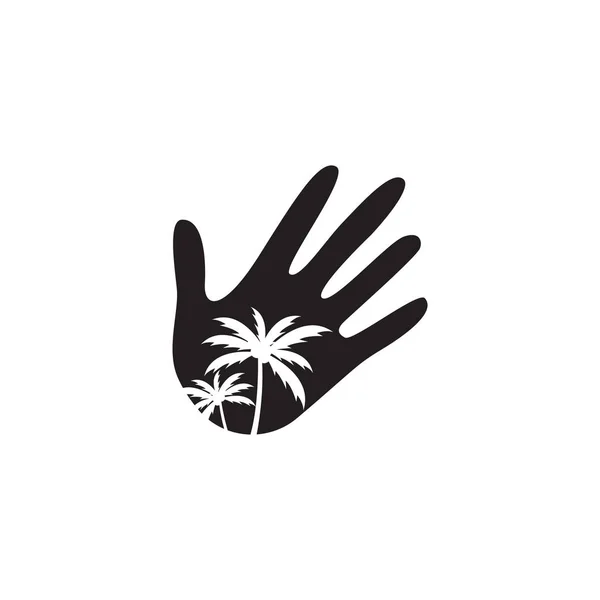 Palm mano diseño gráfico plantilla vector aislado — Vector de stock