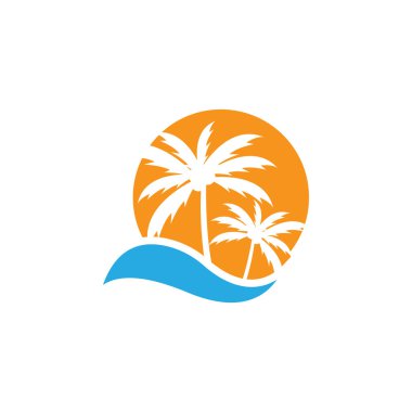 Palmiye ağacı grafik tasarım şablonu yalıtılmış