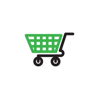 Alışveriş sepeti grafik tasarım şablonu vektör izole