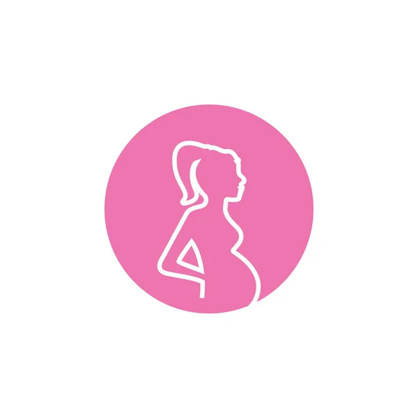 Kobieta w ciąży szablon graficzny projekt wektor na białym tle — Wektor stockowy