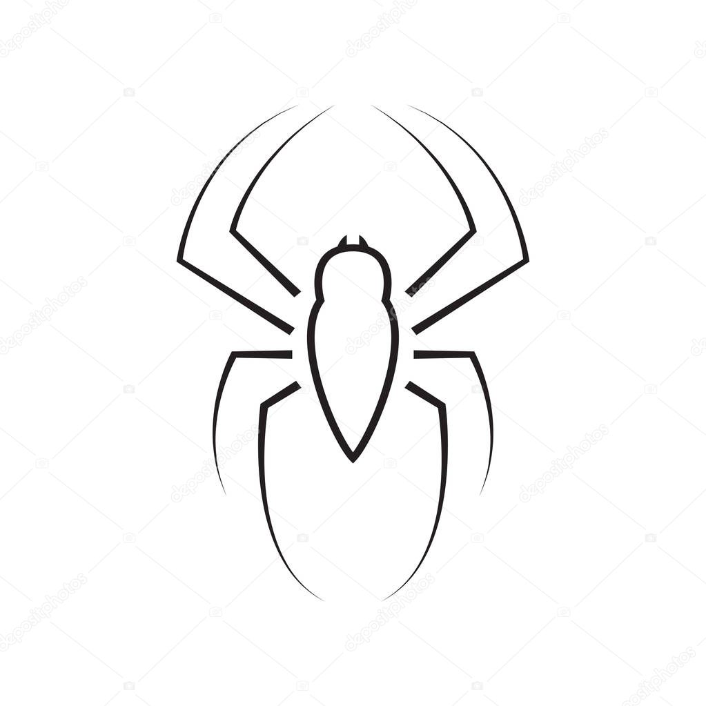 Spider graphic silhouette template vector isolated illustration