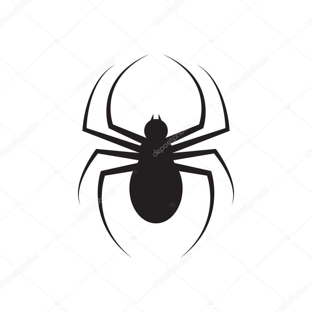 Spider graphic silhouette template vector isolated illustration