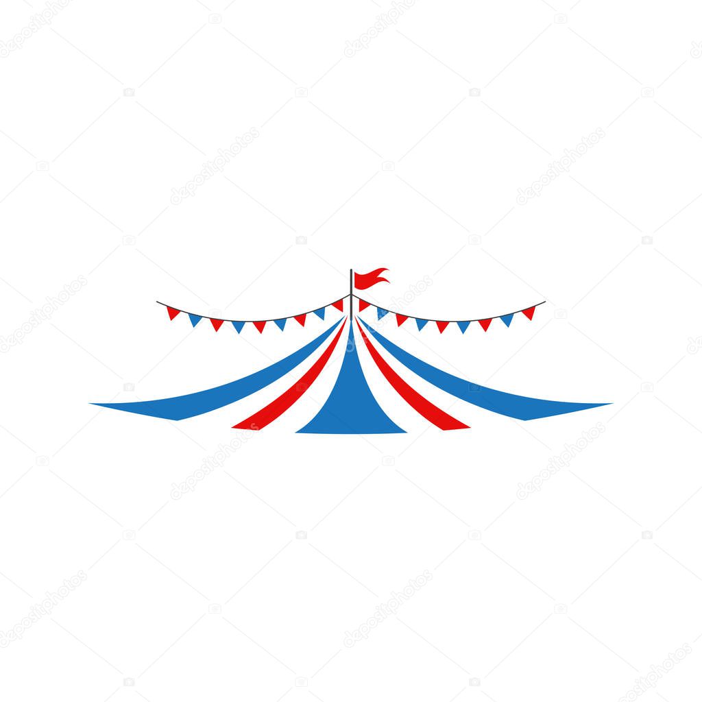 Circus tent graphic design template vector isolated