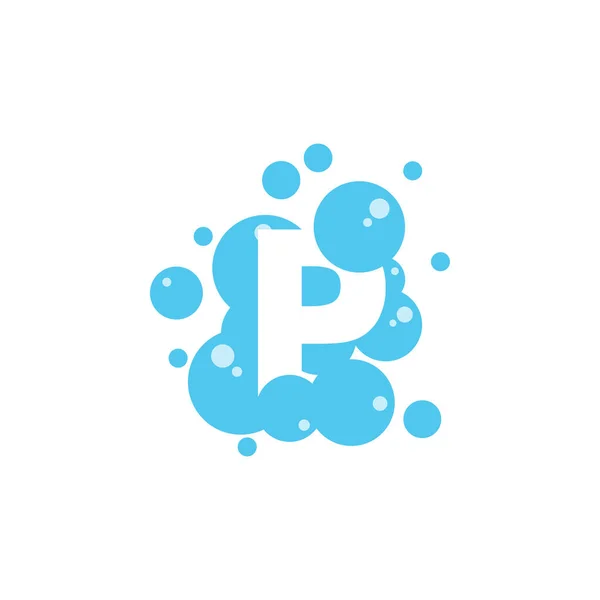 Bubble with initial letter p graphic design template — Stock Vector