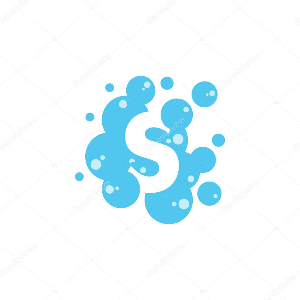 Bubble with initial letter s graphic design template