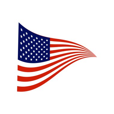 Usa bayrağı grafik tasarım şablonu izole edilmiş vektör illüstrasyonu