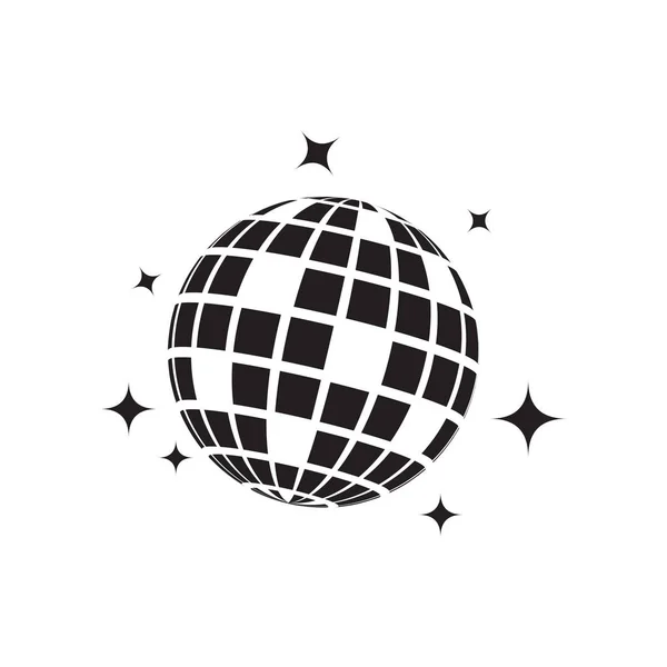 Disco bola diseño gráfico plantilla vector aislado — Vector de stock