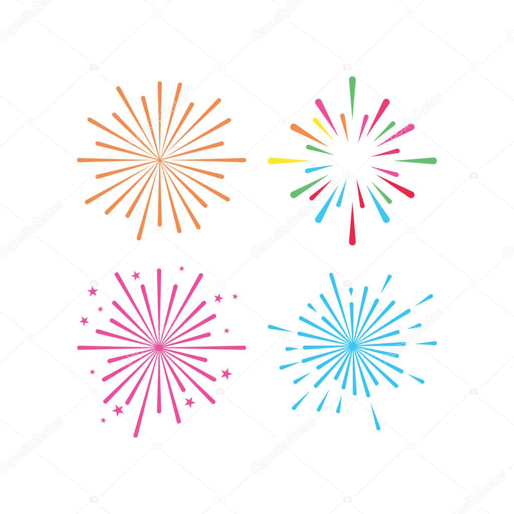 Fireworks graphic design template vector isolated illustration