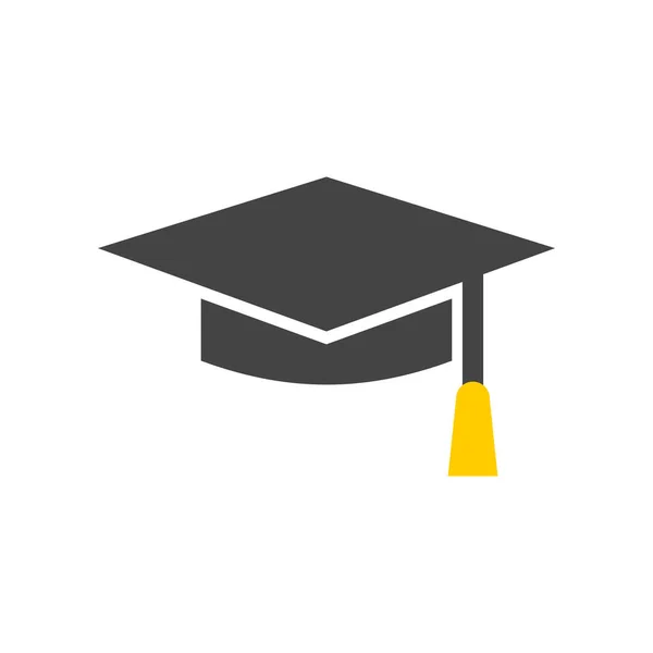 Graduation cap grafisch ontwerp sjabloon vector geïsoleerd — Stockvector