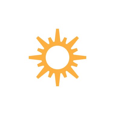 Güneş simgesi grafik tasarım şablonu izole edildi