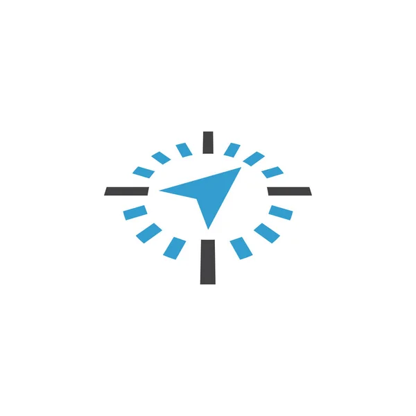 Brújula icono abstracto diseño gráfico plantilla aislada — Vector de stock