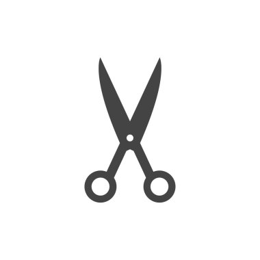 Makas grafik tasarım şablonu izole edilmiş vektör illüstrasyonu