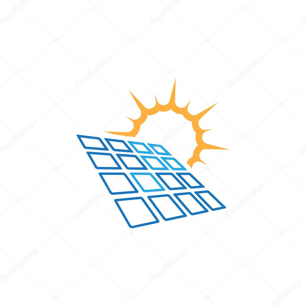 Solar panel icon design template vector isolated