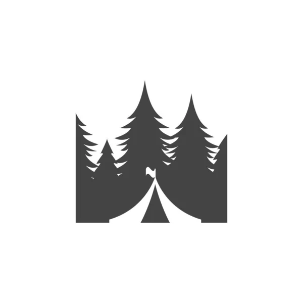 Tent camping pictogram ontwerp template vector geïsoleerd — Stockvector
