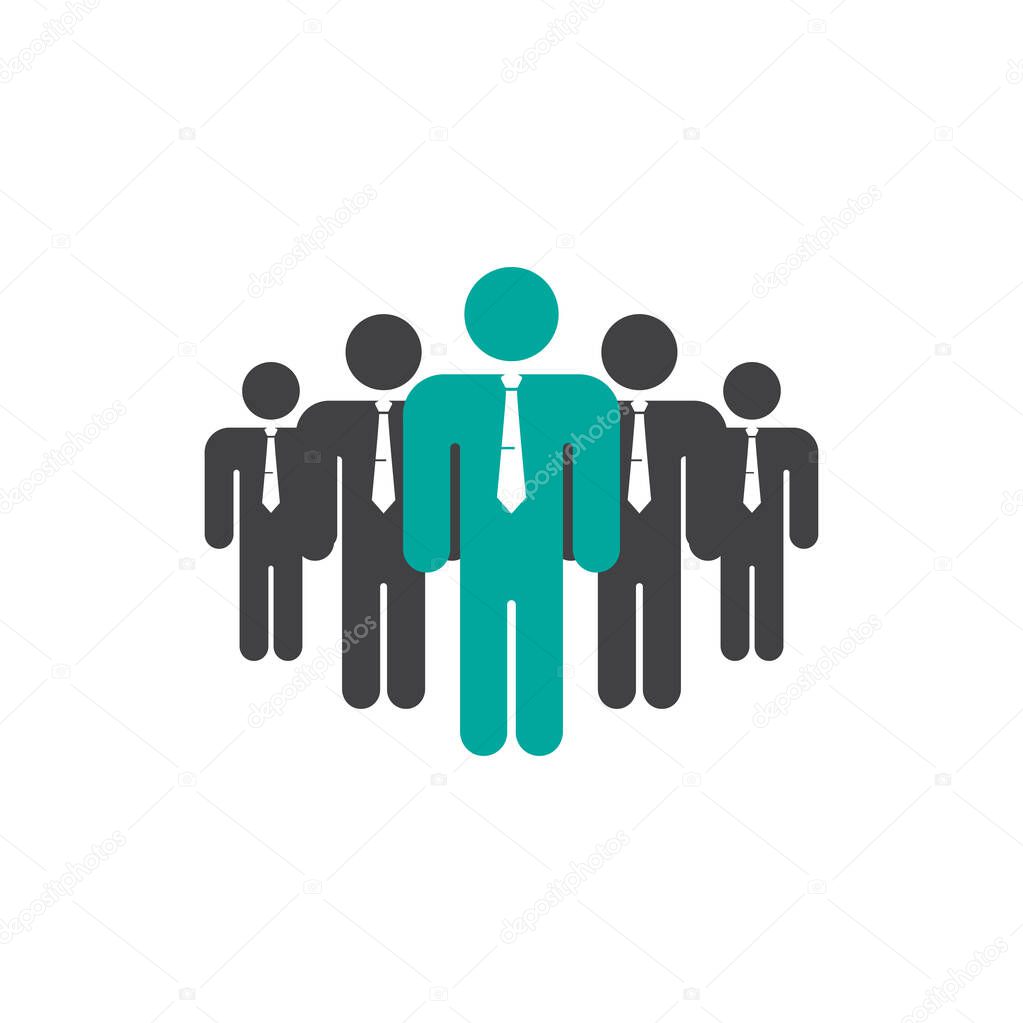 Business team leader icon design template isolated