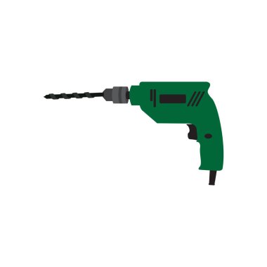 Elektrikli matkap grafik tasarım şablonu izole edilmiş vektör çizimi