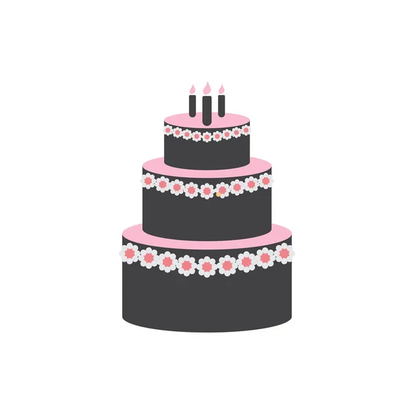 Wektor Wedding Cake Projekt Graficzny Szablon Izolowany — Wektor stockowy