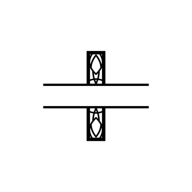 bölünmüş monogram mandala vektör tasarım şablonu çizimi