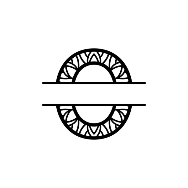 Diviso Monogramma Mandala Disegno Vettoriale Modello Illustrazione — Vettoriale Stock