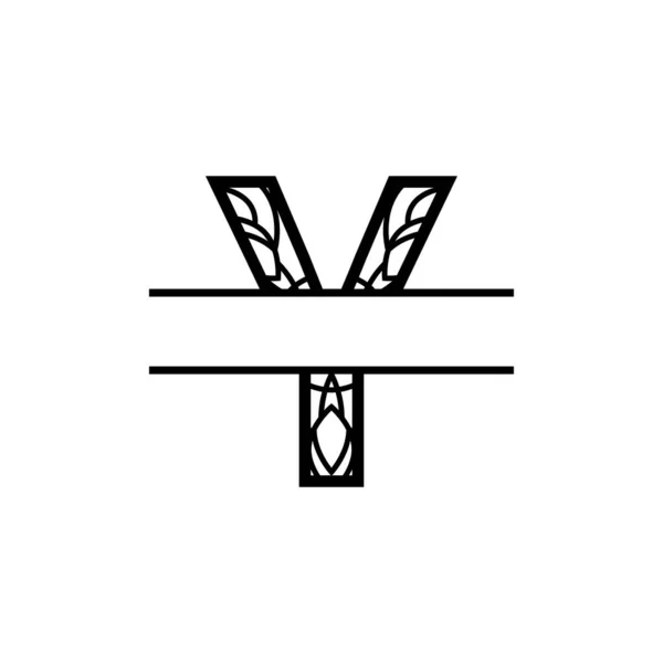 Gespleten Monogram Mandala Vector Ontwerp Template Illustratie — Stockvector