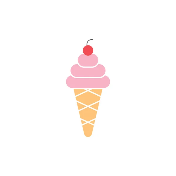 Modèle de conception icône de crème glacée vecteur isolé — Image vectorielle