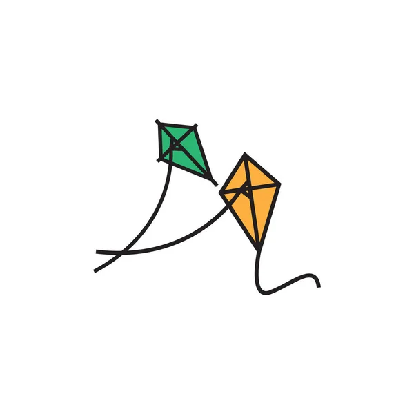 凧のアイコンデザインテンプレートベクトル絶縁イラスト — ストックベクタ