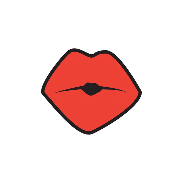 Kyss läppar ikon design mall vektor isolerad — Stock vektor